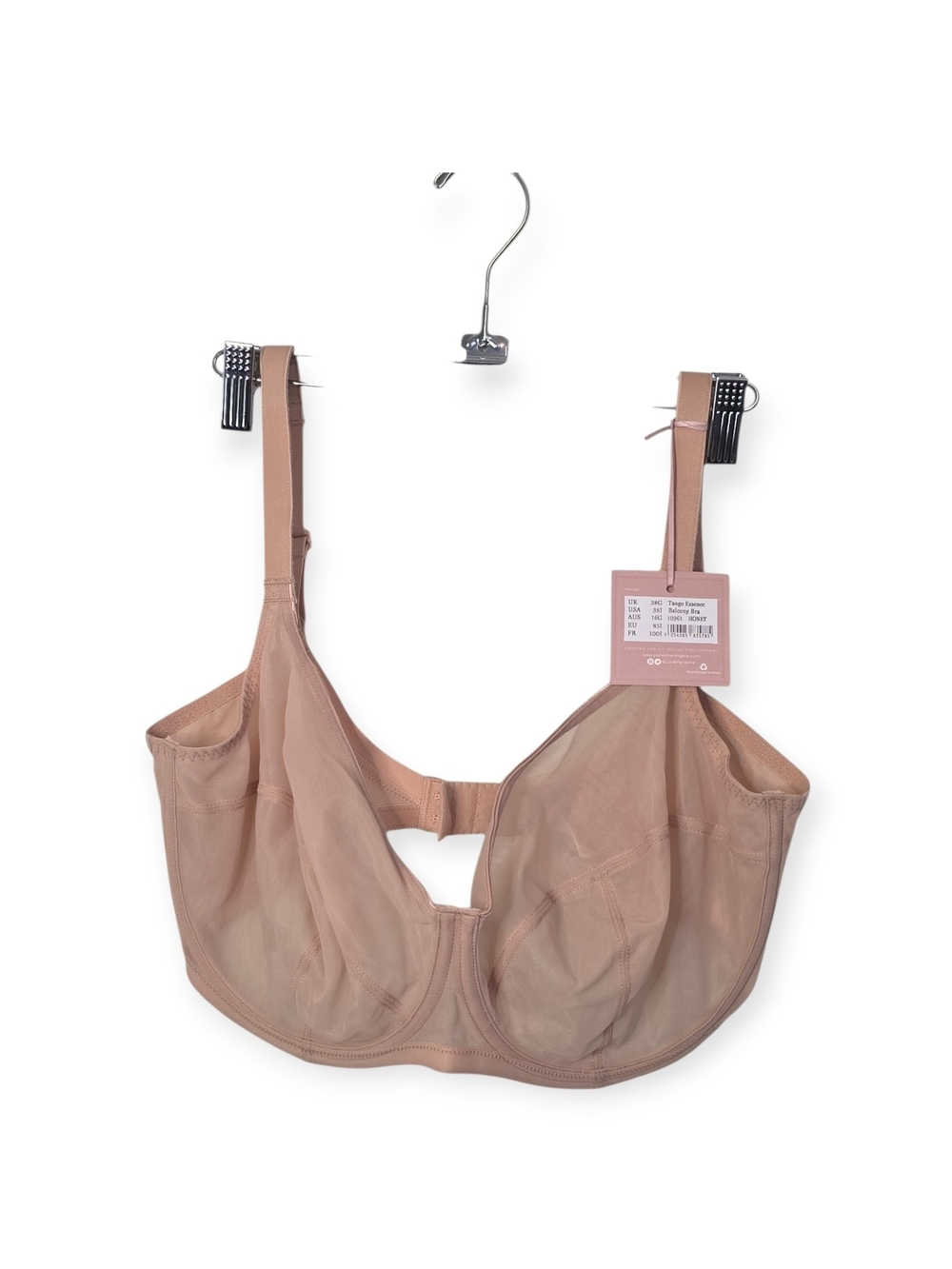 Women's NWT Panache Tango Essence Balcony Bra in Honey, size 38I